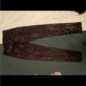 Shosho Black Snake Print Leggings